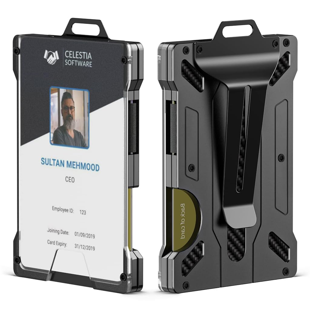 HASTHIP 2 in 1 Metal Money Clip Wallet with with Clear ID Card Holder, RFID Blocking, Holds up 1-12 Cards with Cash Clip, Ultra-Thin Minimalist Wallet for Men, Credit Card Holder ID Badge Holder HASTHIP 2 in 1 Metal Money Clip Wallet with with Clear ID Card Holder, RFID Blocking, Holds up 1-12 Cards with Cash Clip, Ultra-Thin Minimalist Wallet for Men, Credit Card Holder ID Badge Holder